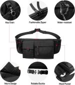Large Waterproof Black Waist Bag Fanny Pack For Men Women Belt Bag Pouch Hip Bum Bag Chest Bag with Adjustable Strap, Premium Lightweight Fanny Pack For Gym Fitness Workout Travel Work Commuting - Image 3